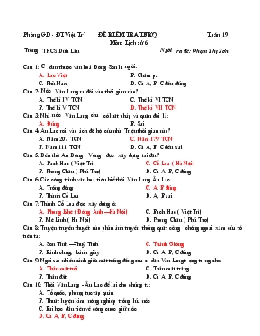 Đề kiểm tra môn lịch sử 6 tuần 19